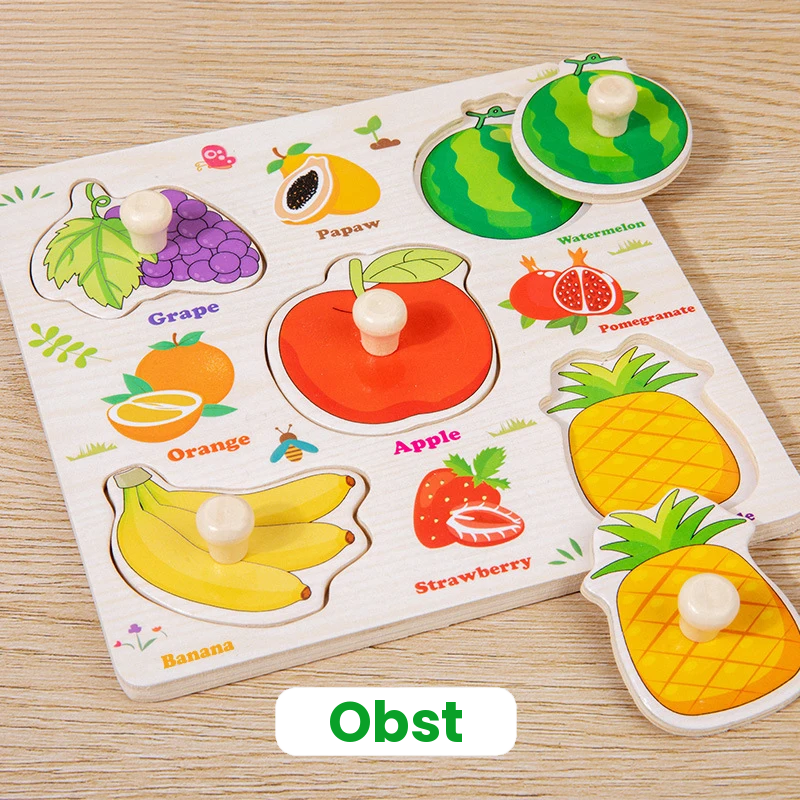 Obst-Holzpuzzle für Kinder