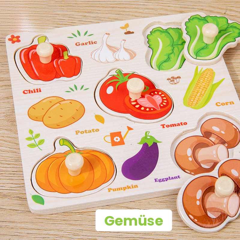 Gemüse-Holzpuzzle für Kinder
