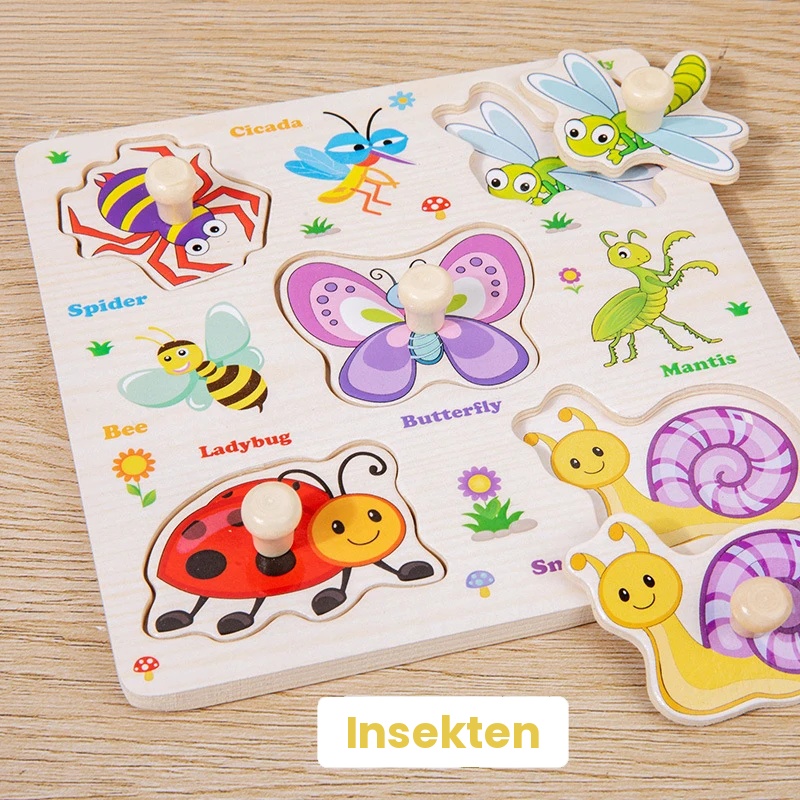 Insekten-Holzpuzzle für Kinder