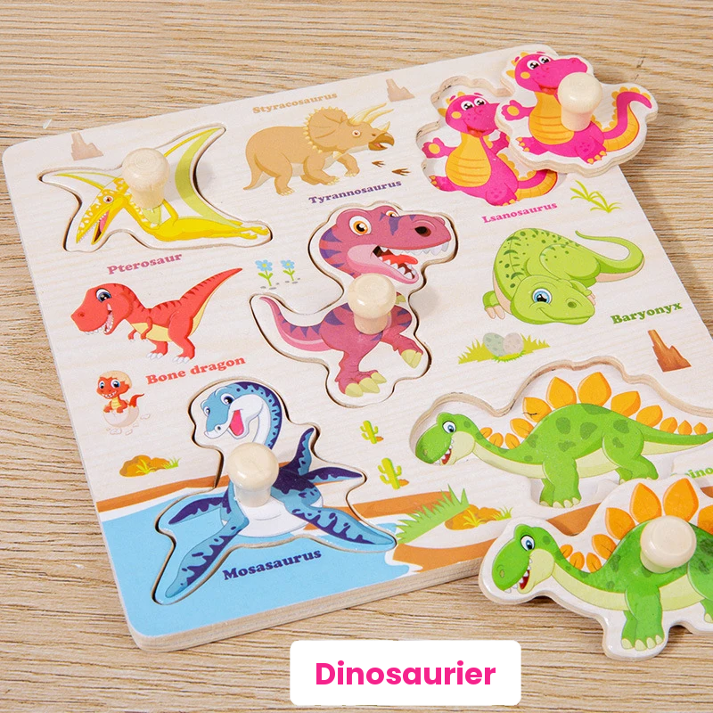 Dinosaurier-Holzpuzzle für Kinder