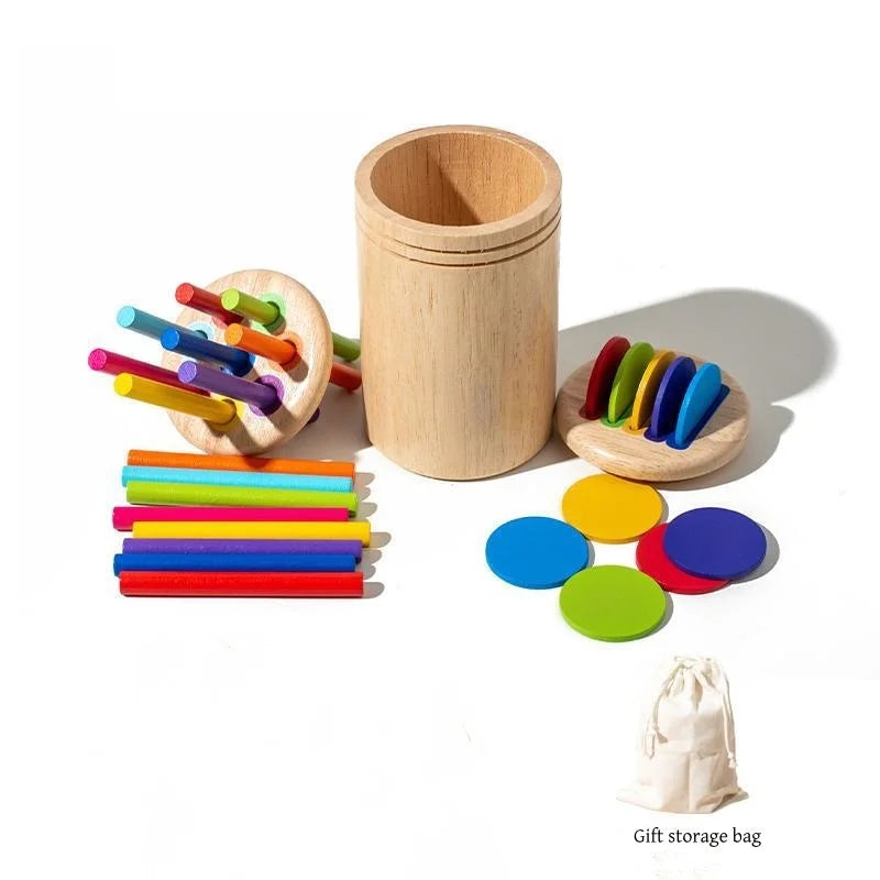 Montessori Holzspielzeug – Farben sortieren & Feinmotorik fördern