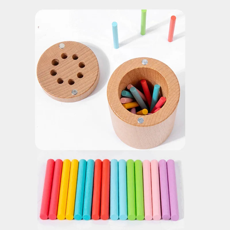 Montessori Holzspielzeug – Farben sortieren & Feinmotorik fördern