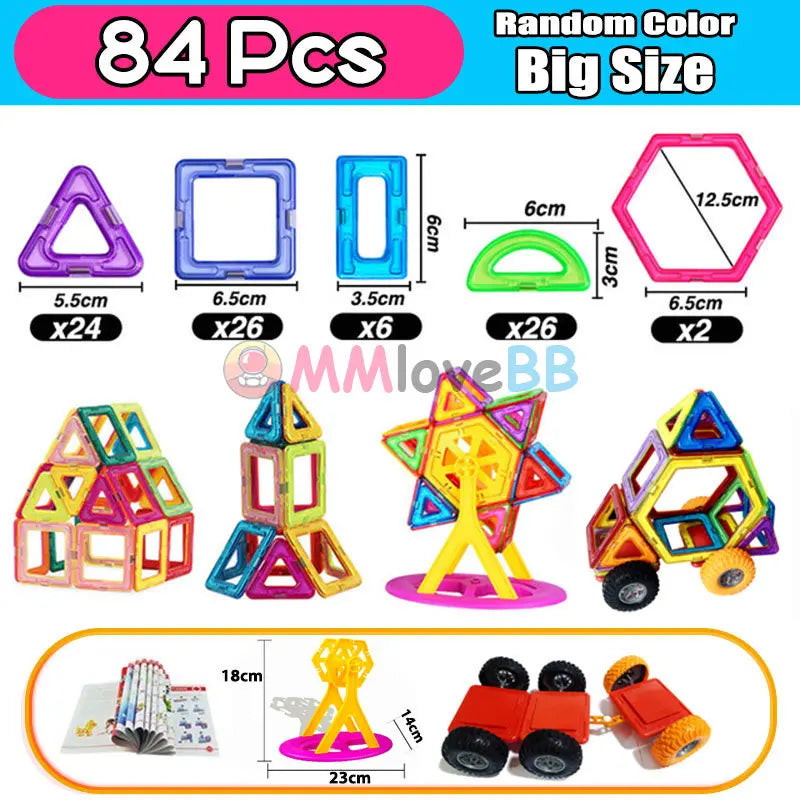 Magnetische Bausteine für Kinder - Großes Designer-Set