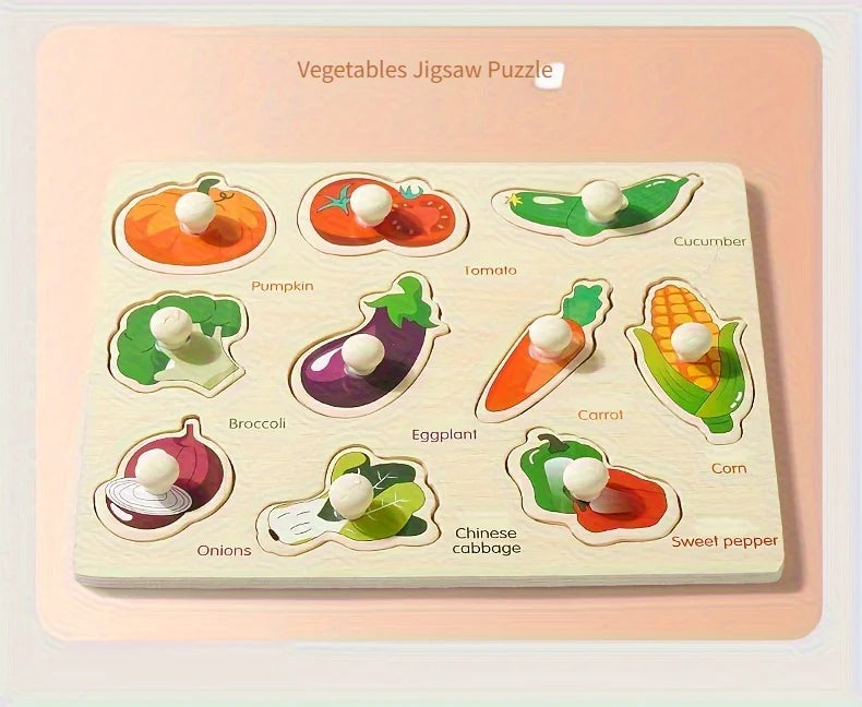 Montessori Puzzle-Brett für Kinder – Formen & Tiere lernen