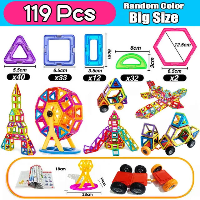 Magnetische Bausteine für Kinder - Großes Designer-Set