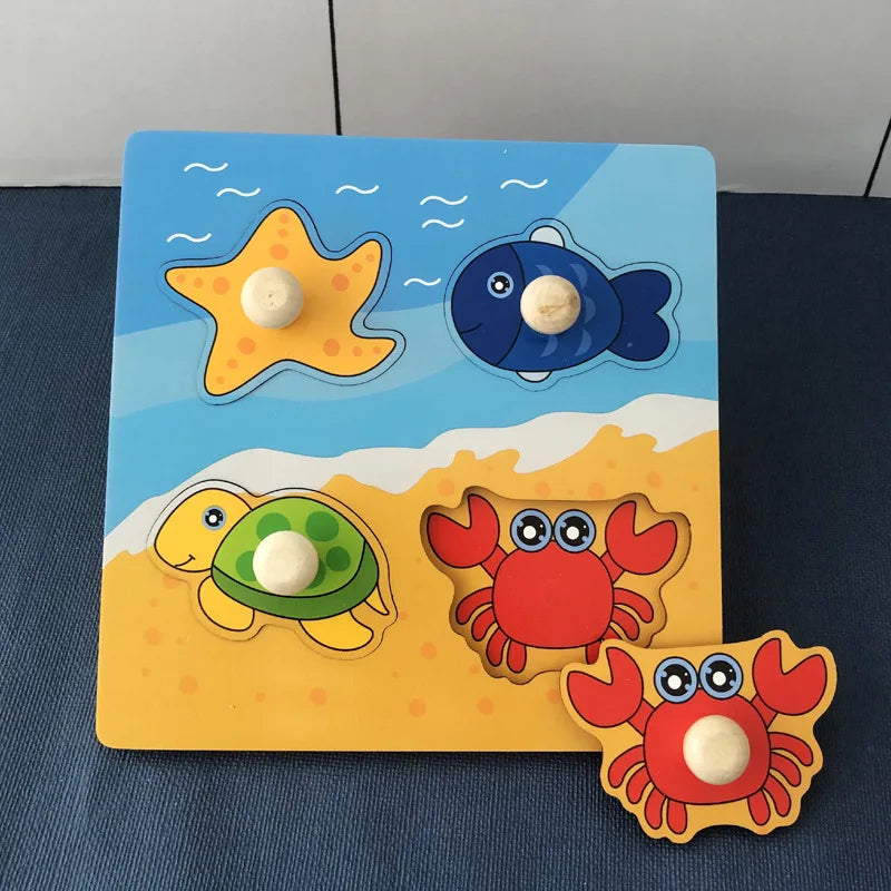 Tiermotiv-Holzpuzzle für Kinder