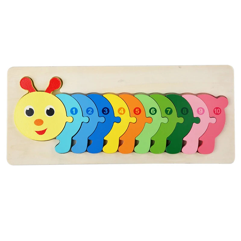 Montessori 3D-Tierpuzzle aus Holz – Formen & Farben spielerisch entdecken