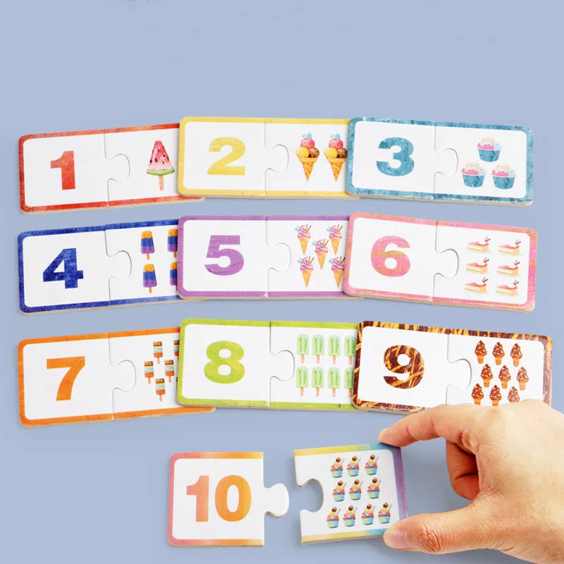 Montessori Zahlen-Zuordnungsspiel – Rechnen lernen mit Holzkarten