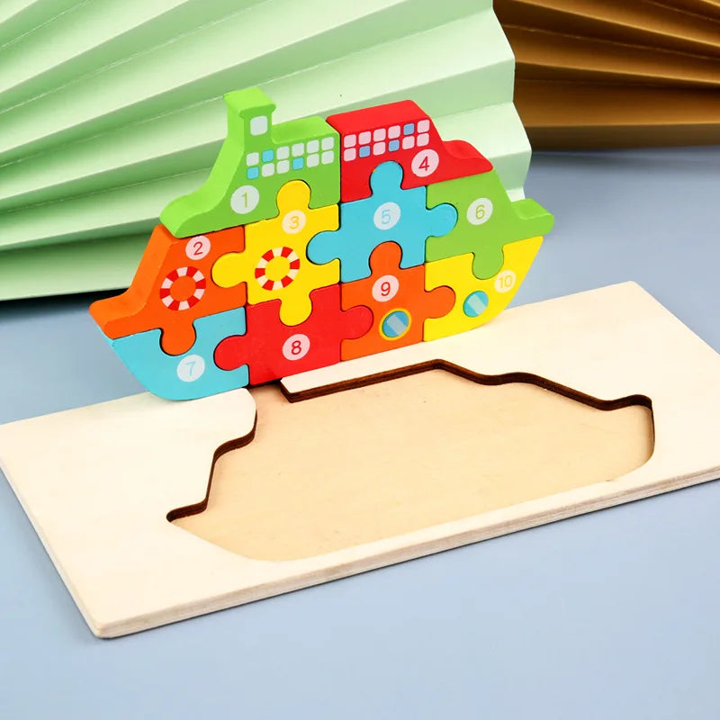 Fahrzeugmotiv-Holzpuzzle aus Holz