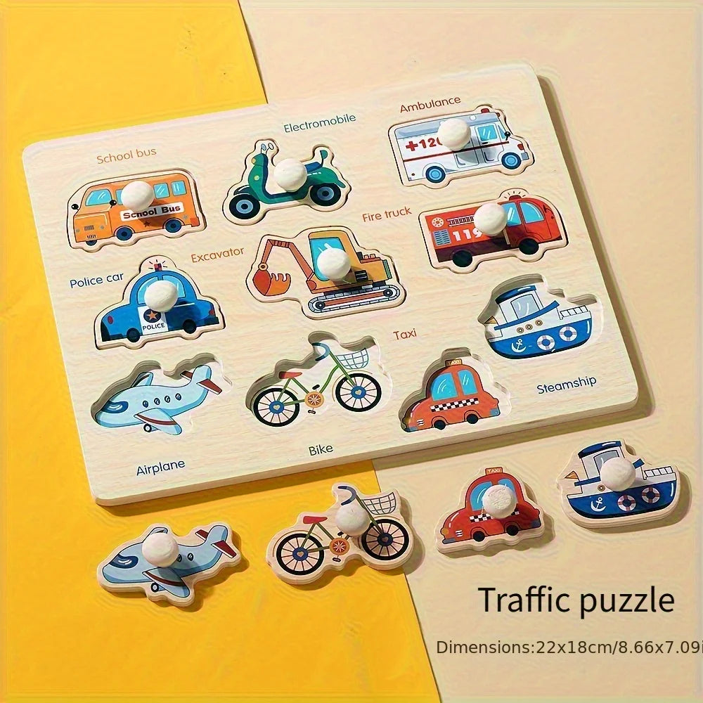 Montessori Puzzle-Brett für Kinder – Formen & Tiere lernen