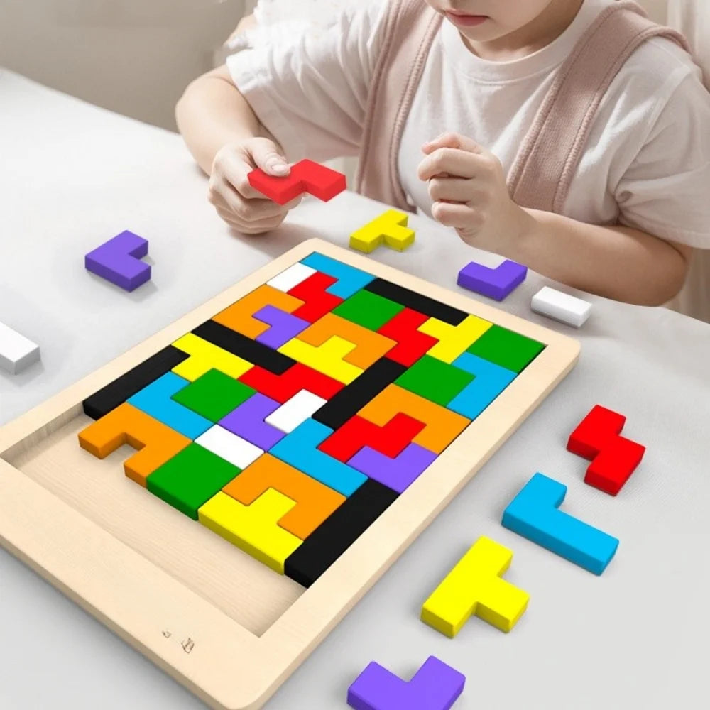 Montessori Tangram Holzpuzzle – Formen & Farben erkennen
