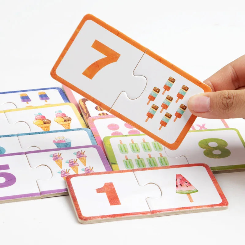 Montessori Zahlen-Zuordnungsspiel – Rechnen lernen mit Holzkarten