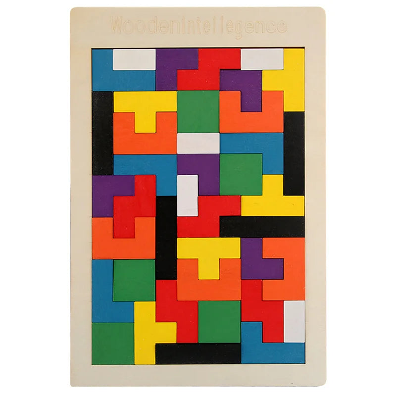 Montessori Tangram Holzpuzzle – Formen & Farben erkennen