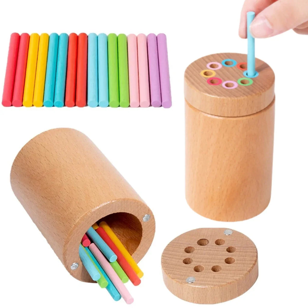 Montessori Holzspielzeug – Farben sortieren & Feinmotorik fördern
