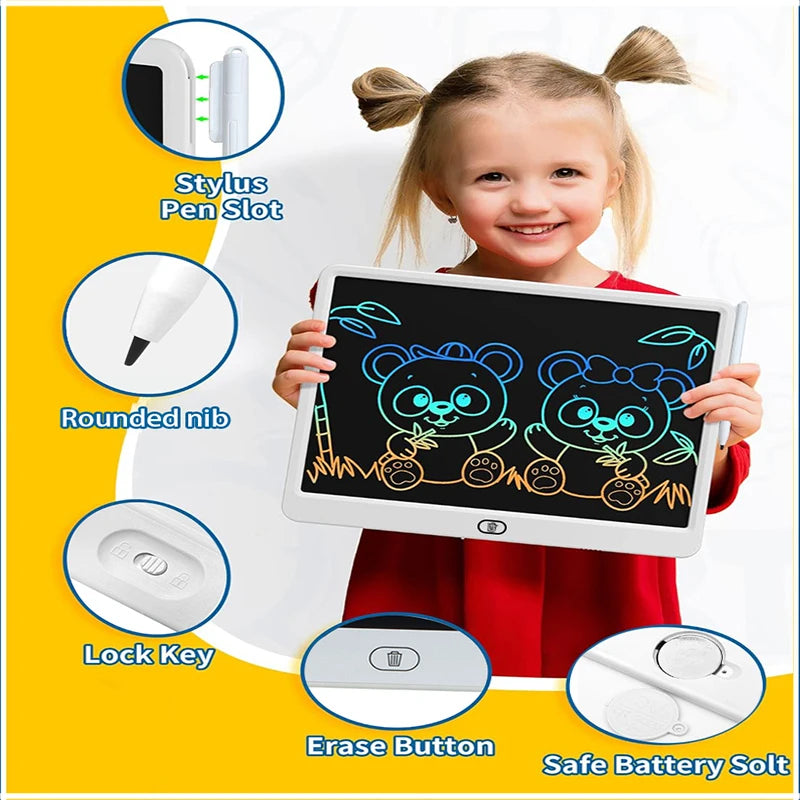 LCD Zeichen-Tablet für Kinder - Buntes Maltablet zum Zeichnen