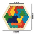 Hexagonales Naturholz-Tangram – Montessori Knobelspiel