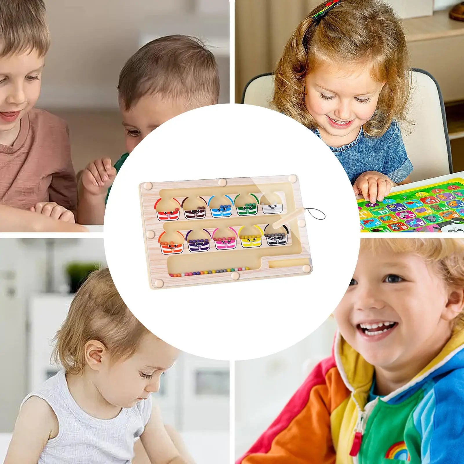 Montessori Farben-Sortierspiel - Labyrinth & Feinmotorik für Kinder