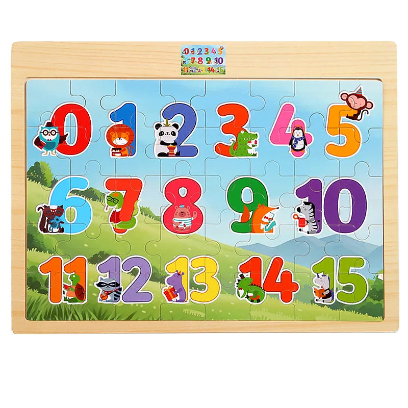 Buchstaben-Lernpuzzle aus Holz für Kinder