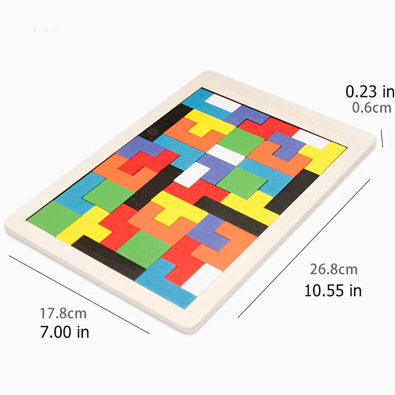 Montessori Tangram Holzpuzzle – Formen & Farben erkennen