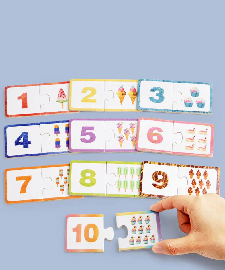 Montessori Zahlen-Zuordnungsspiel – Rechnen lernen mit Holzkarten
