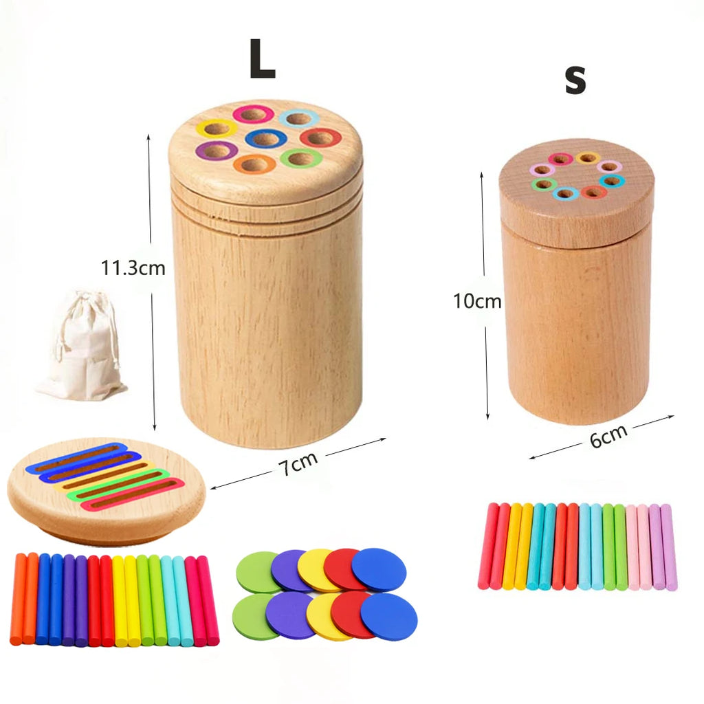 Montessori Holzspielzeug – Farben sortieren & Feinmotorik fördern