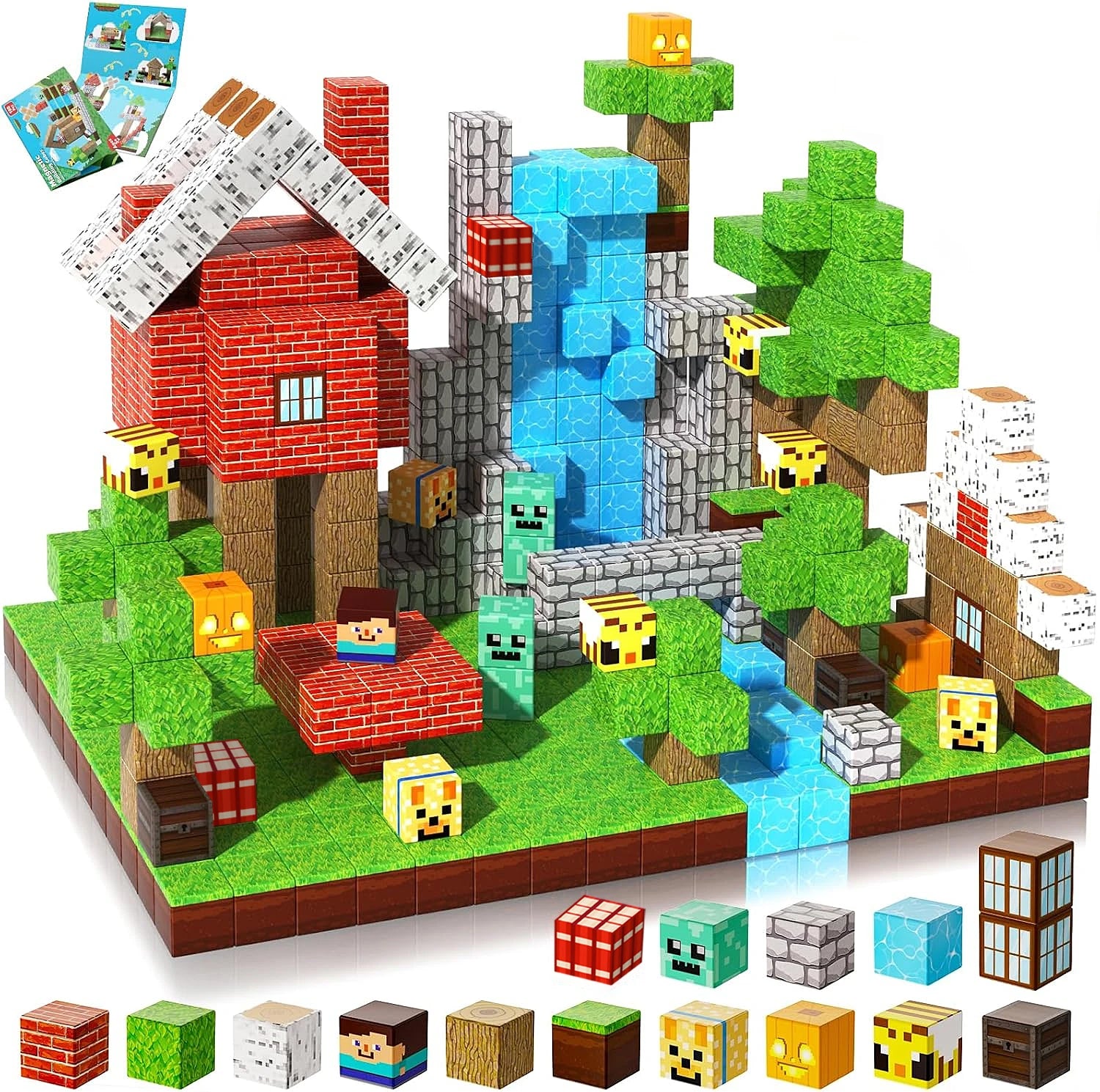 Magnetische Bausteine – Dorf & Wald Bauset für Kinder