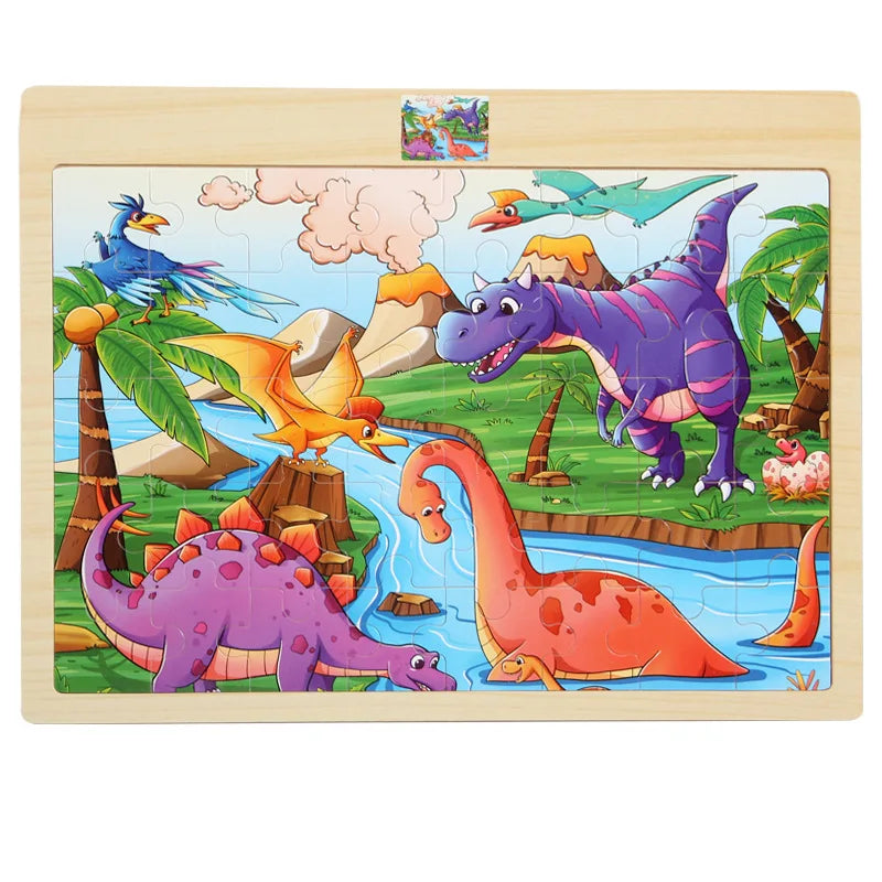 Holzpuzzle Tiere, Zahlen und Buchstaben für Kinder ab 3 Jahren