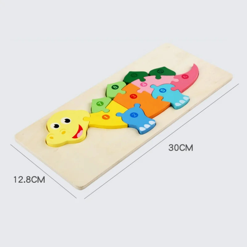 Montessori 3D-Tierpuzzle aus Holz – Formen & Farben spielerisch entdecken