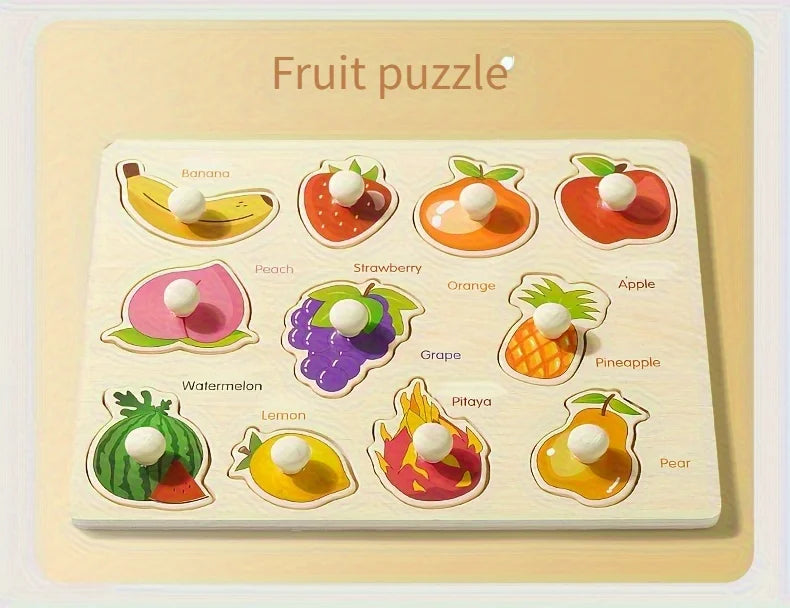 Montessori Puzzle-Brett für Kinder – Formen & Tiere lernen