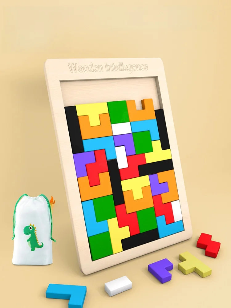 Montessori Tangram Holzpuzzle – Formen & Farben erkennen