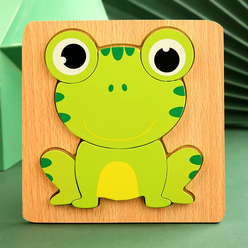 Lernpuzzle aus Holz mit verschiedenen Motiven