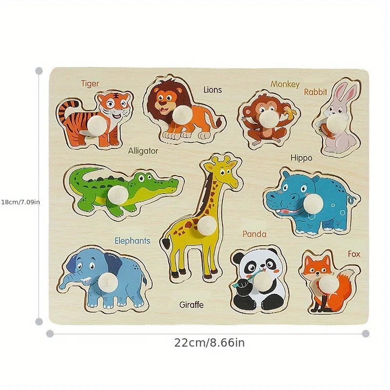 Montessori Puzzle-Brett für Kinder – Formen & Tiere lernen