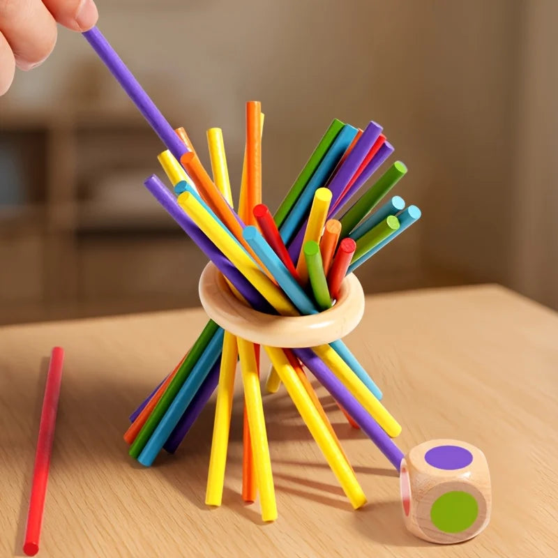Montessori Stäbchen-Geschicklichkeitsspiel aus Holz – Feinmotorik & Konzentration fördern
