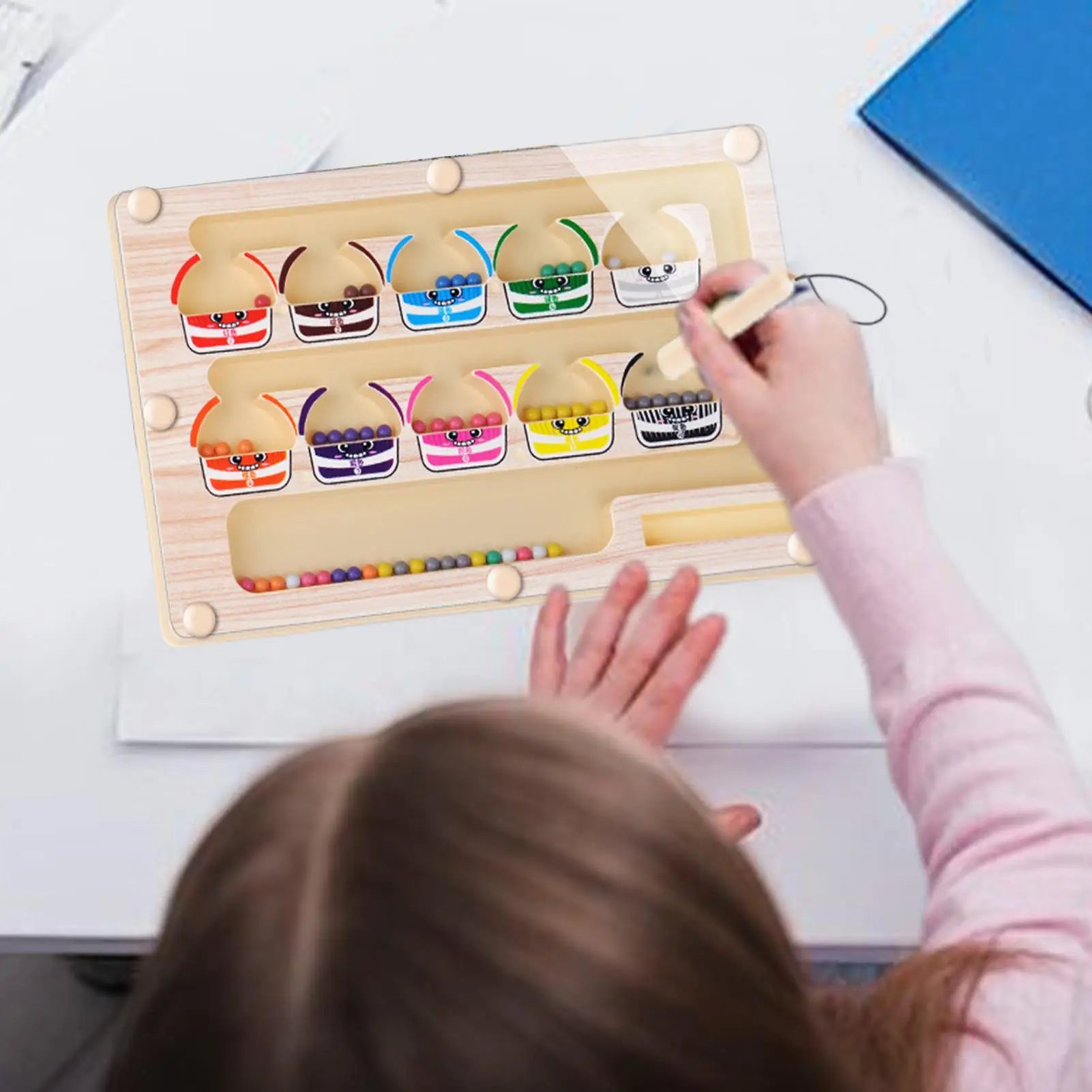 Montessori Farben-Sortierspiel - Labyrinth & Feinmotorik für Kinder