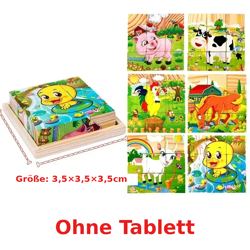 Montessori 3D-Holzwürfel-Puzzle – Motorik & Formen spielerisch lernen