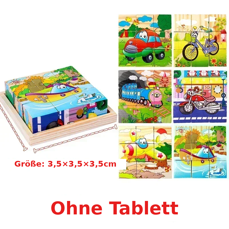 Montessori 3D-Holzwürfel-Puzzle – Motorik & Formen spielerisch lernen