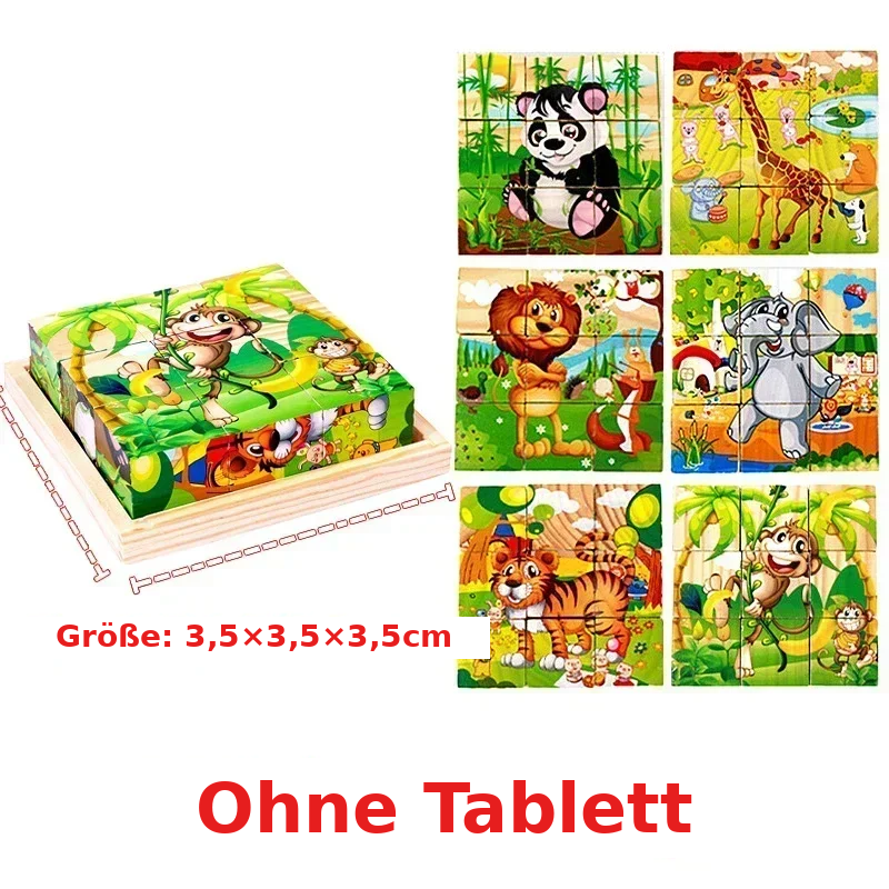 Montessori 3D-Holzwürfel-Puzzle – Motorik & Formen spielerisch lernen
